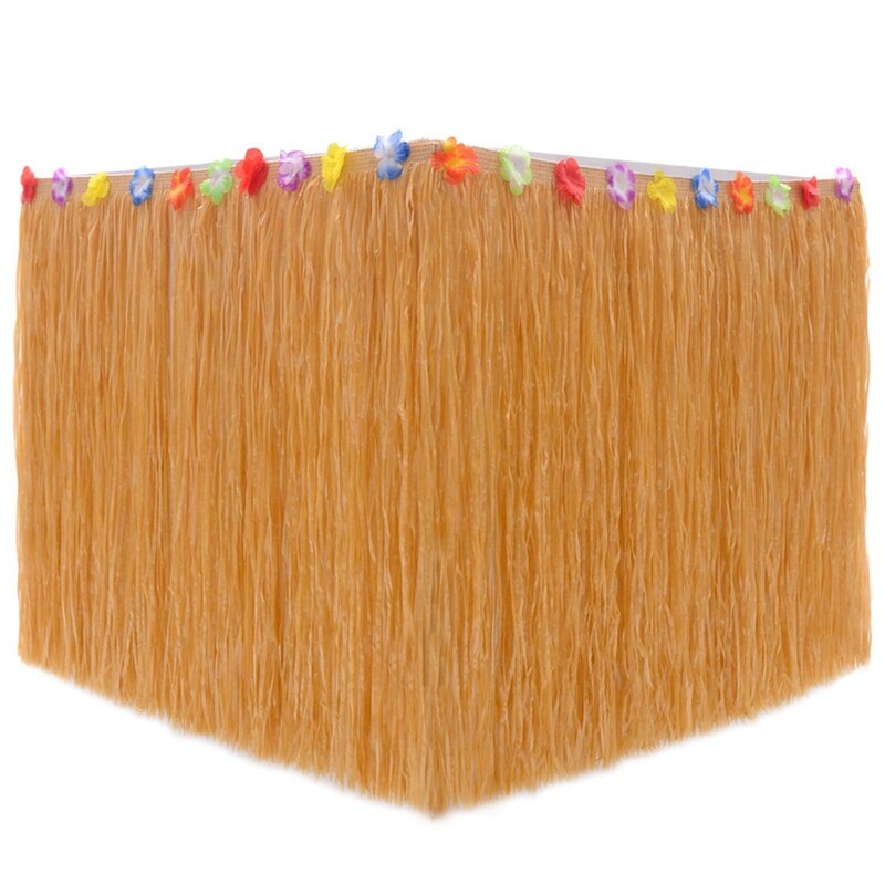 Saia de mesa de palha havaiana, decoração de festa de franja de ráfia para a cerimônia de formatura ou festa de fantasia