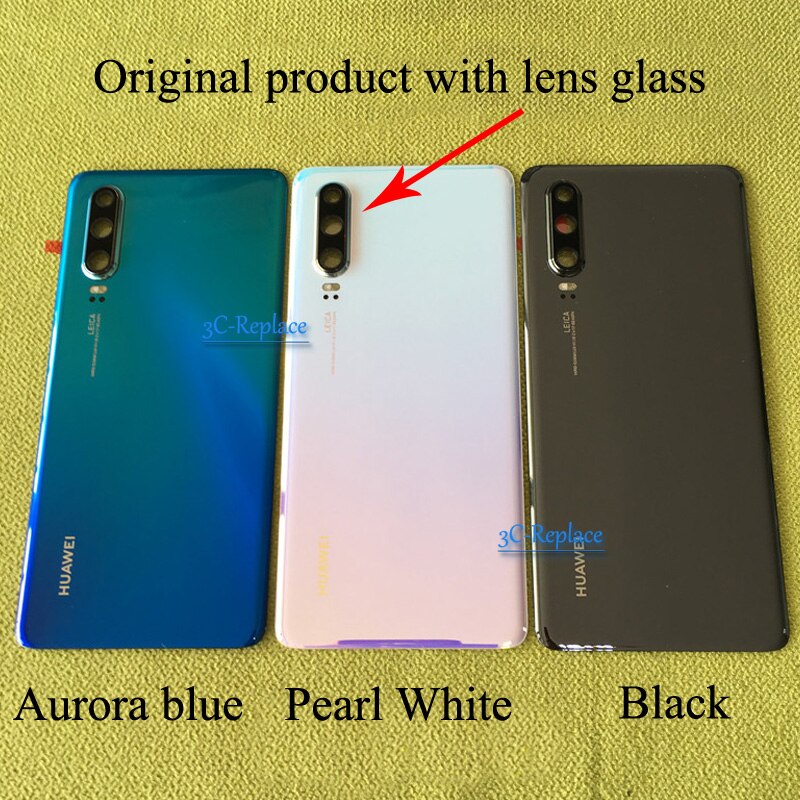 Original 6.1 inch For Huawei P30 / For Huawei P30 Global Back Battery Cover Door Housing case Rear Glass lens parts Replacement