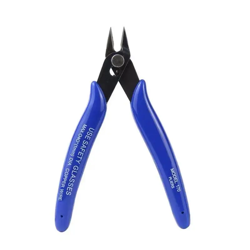 170-draadknipper DIY-trimmer Diagonale zijkniptang Kabeltang Mini Rood Blauw Tang Knipt Flush Nipper Draadtrimmer Handgereedschap: Donkerblauw