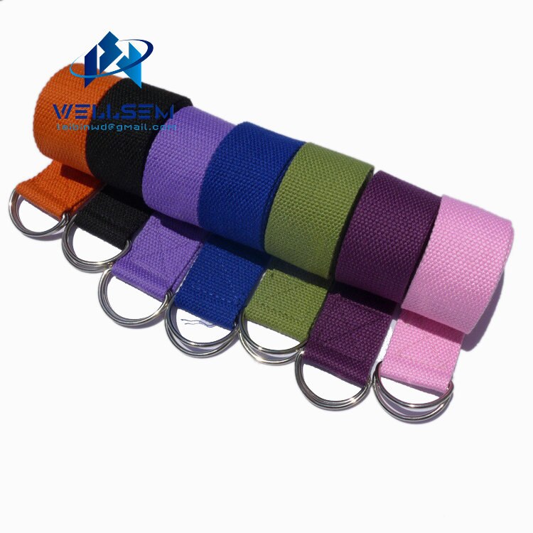 Wellsem Multi-Kleuren Vrouwen Yoga Stretch Strap D-Ring Belt Fitness Oefening Gym Touw Figuur Taille Been weerstand Fitness Band