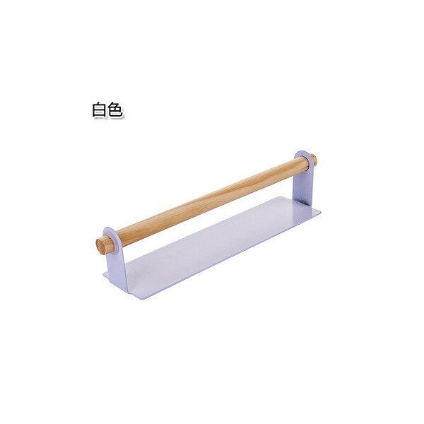 Toallero de hierro forjado adhesivo, barra de toalla montada en la pared sin perforaciones, toallero de cocina, soporte de papel: white