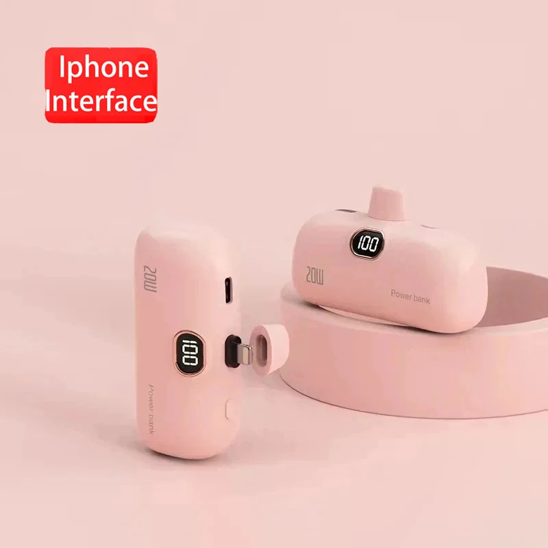 Xiaomi-Mini cápsula de banco de energía inalámbrico, fuente de alimentación móvil, batería externa de emergencia, cargador rápido para iPhone tipo c, 30000mAh: Negro / 10000mAh