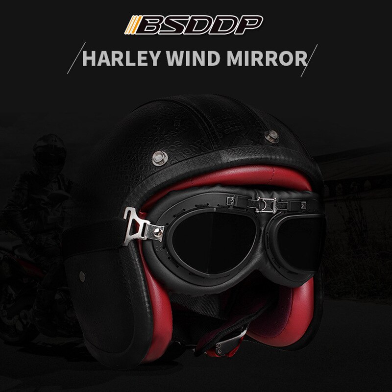 Harley pilotille steampunk mönkijä pyörä kupari kypärä retro moottoripyörälasit lasit vintage moto klassiset suojalasit