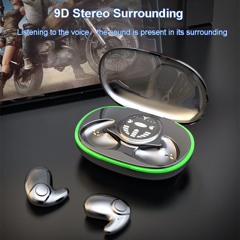 Bluetooth 5.3 Invisible Sleep Earphones Mini Wireless Headphones IPX5 Waterproof Noise Reduction Earbuds Touch Control Headsets