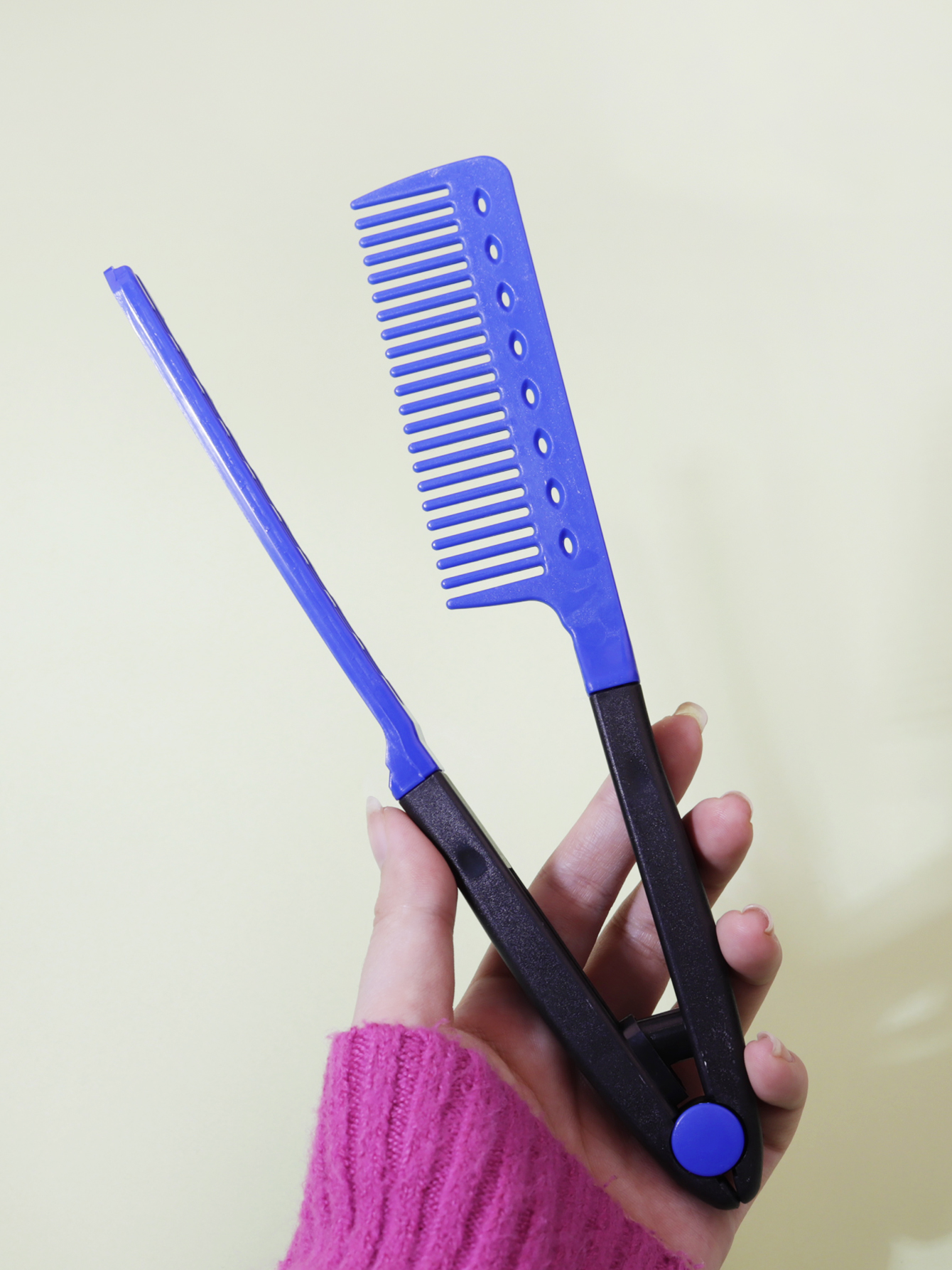 1 Uds. Peine plano, cepillo de pelo liso para peluquería, peine, alisador de estilismo de belleza, alisador de pelo liso en forma de V