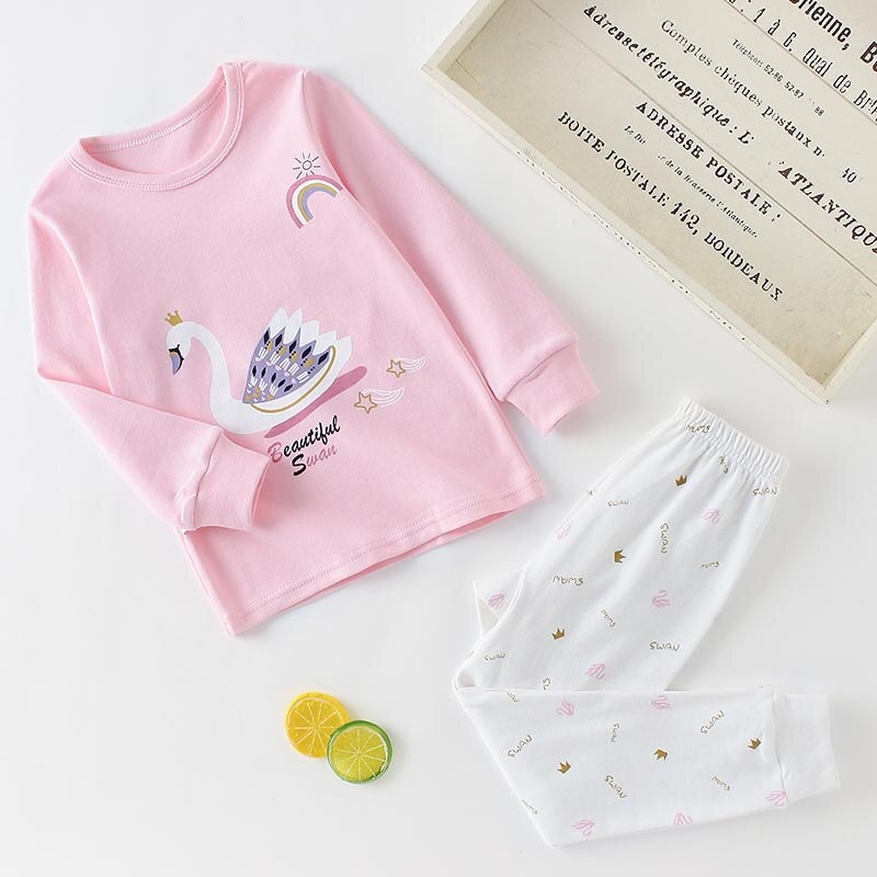 Pijamas para niños ropa de dormir para niños 2 piezas de manga larga de dibujos animados para niños ropa de dormir para bebés pijamas de algodón de primavera para niños