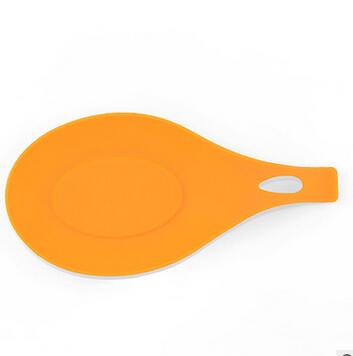 Silikon Isolierung Löffel Rest Wärme Beständig Tischset Trinken Glas Bahn Tablett Löffel Pad essen matt Topf Halfter Küche Zubehör: Orange