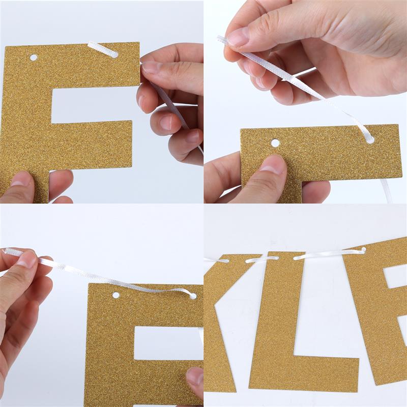 FunPa Party Letter Banner Paper Twinkle Twinkle Little Star Pattern Party Banner Glitter Banner For Baby Shower Party Decor