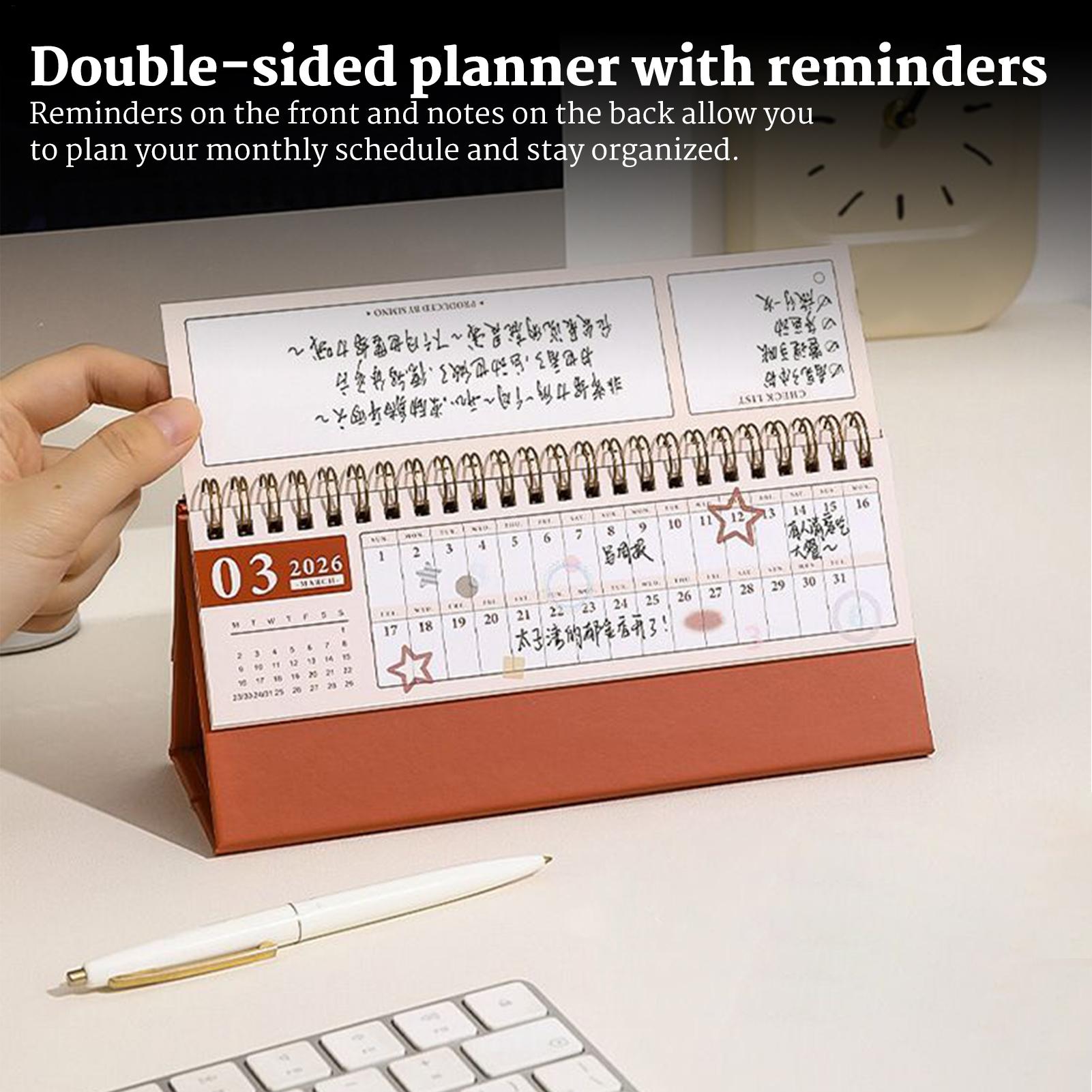 Tischkalender 2026, kleiner Tischkalender, abreißbarer Monatsplaner, dekorativer Planer, Bürobedarf für Planungsverfolgung