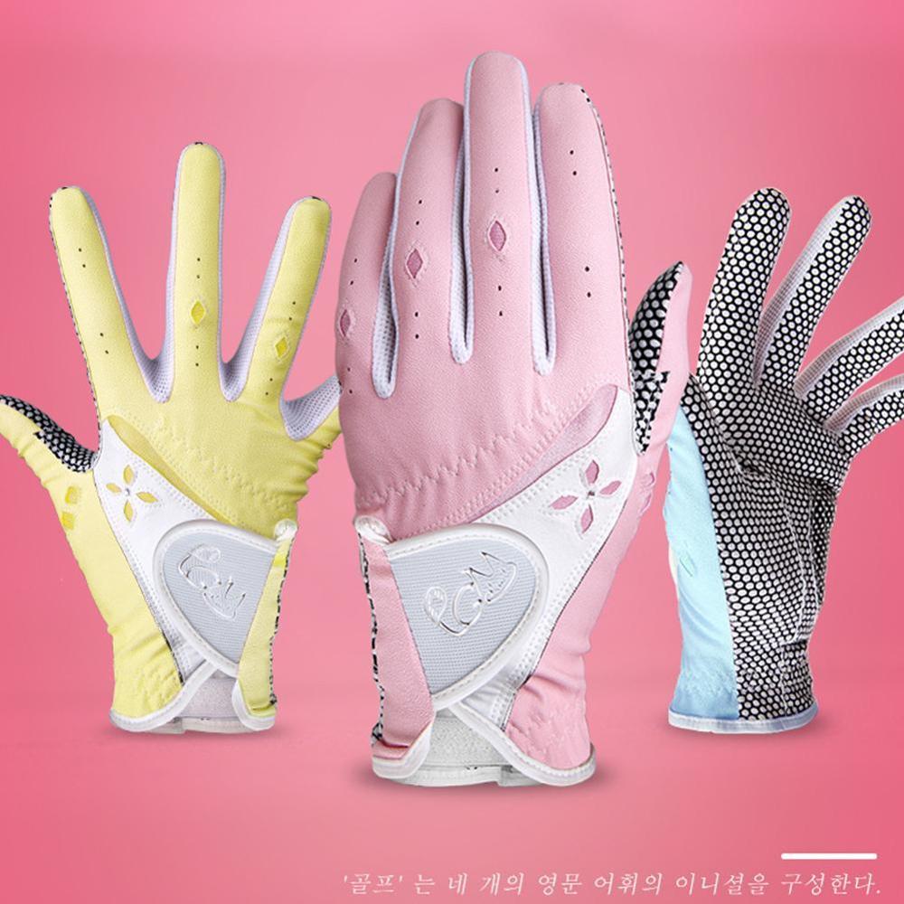 1 Pair Golf Women's Gloves Left Hand and Right Hand Non-slip Golf Gloves Ladies Breathable Outdoor Sports Gloves
