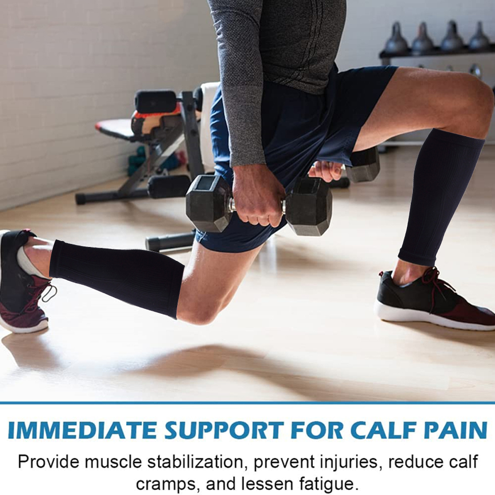 1Pair Calf Compression Sleeves For Men & Women -Leg Compression Sleeve-Footless Compression Socks for Shin Splint &Varicose Vein