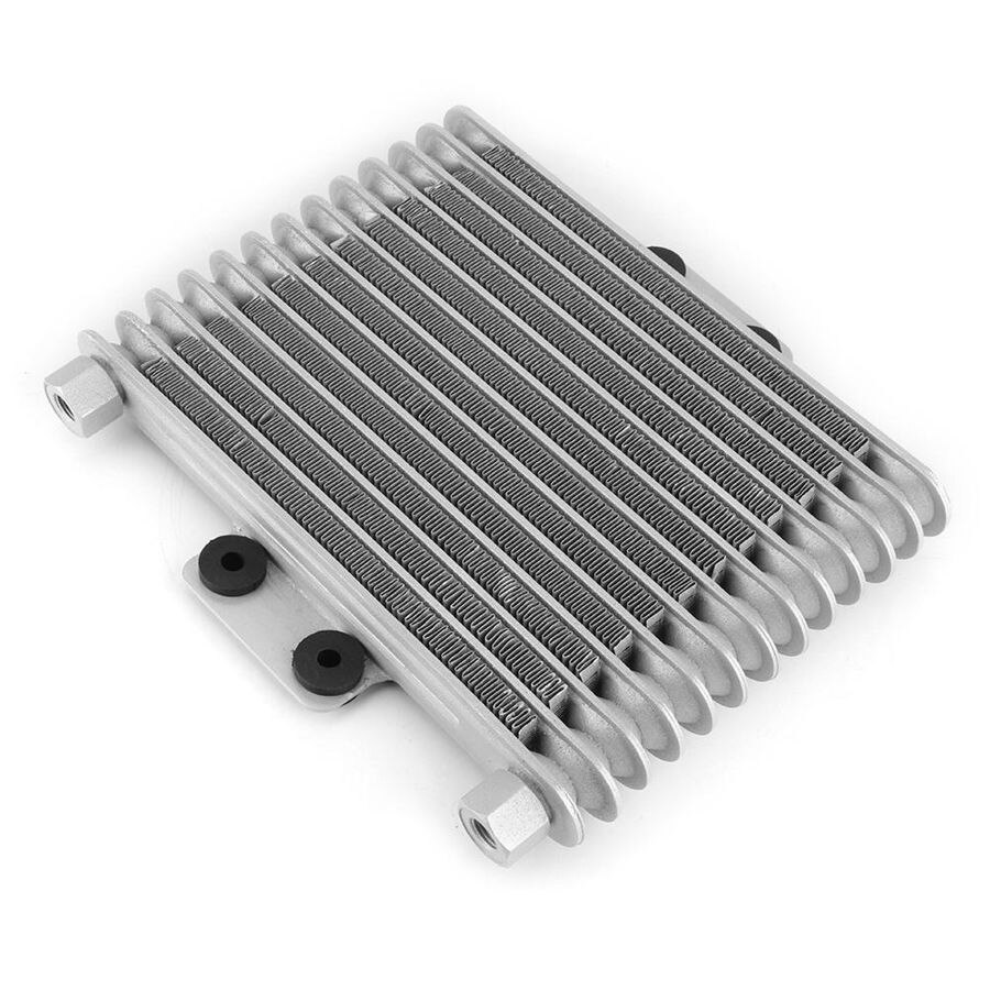 Radiador de aceite de 13 filas para motocicleta, enfriador de aceite de motor, reemplazo de radiador de refrigeración de 12-250cc, sistema de enfriamiento plateado