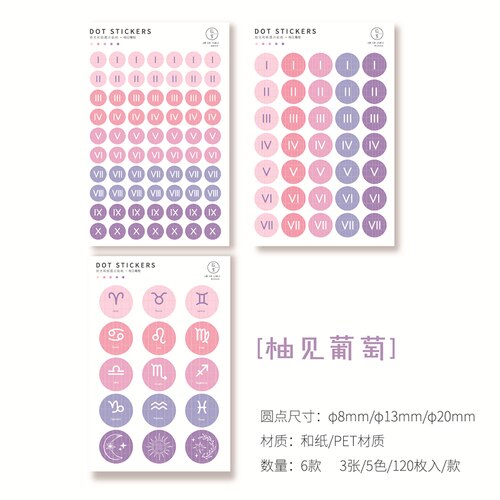 Kirjain numero väri pisteet päiväkirja koristeellinen kawaii japanilainen paperitavara pyöreä tarrat scrapbooking tee-se-itse päiväkirja albumi tikku etiketti: 3