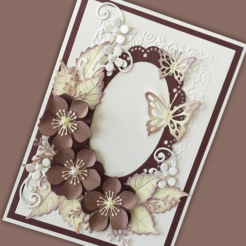 Duofen metall skärformar blommor hantverk kort set för diy papercraft projekt klippbok papper album
