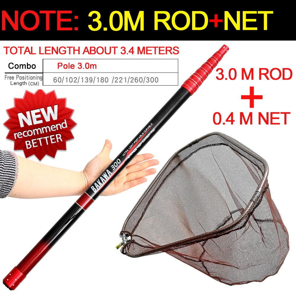 JOSBY 3m 4m 2.1m Fishing Net Fish Landing Net Fold – Grandado