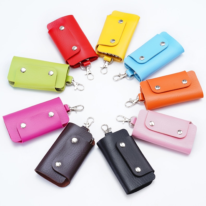 16 kleuren leren sleutelhouders huishoudster houders auto sleutelhanger sleutelhanger autosleutelhoes unisex eenvoudige sleuteltas opbergtas