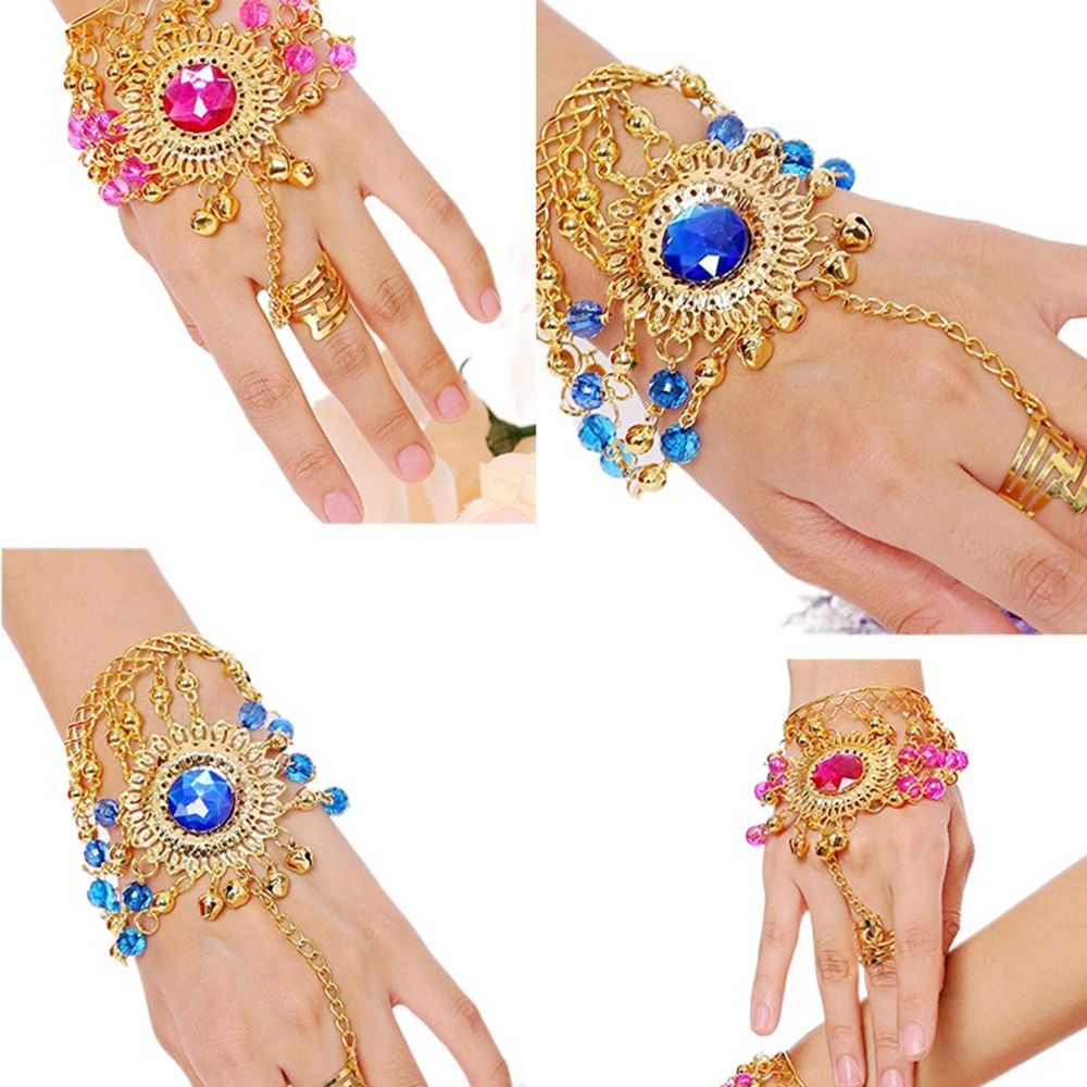 Shining Bracelet Ring Show Out Bead Bohemian Dance Accessories Belly Dance Costumes Diamond Bracelet Accessories