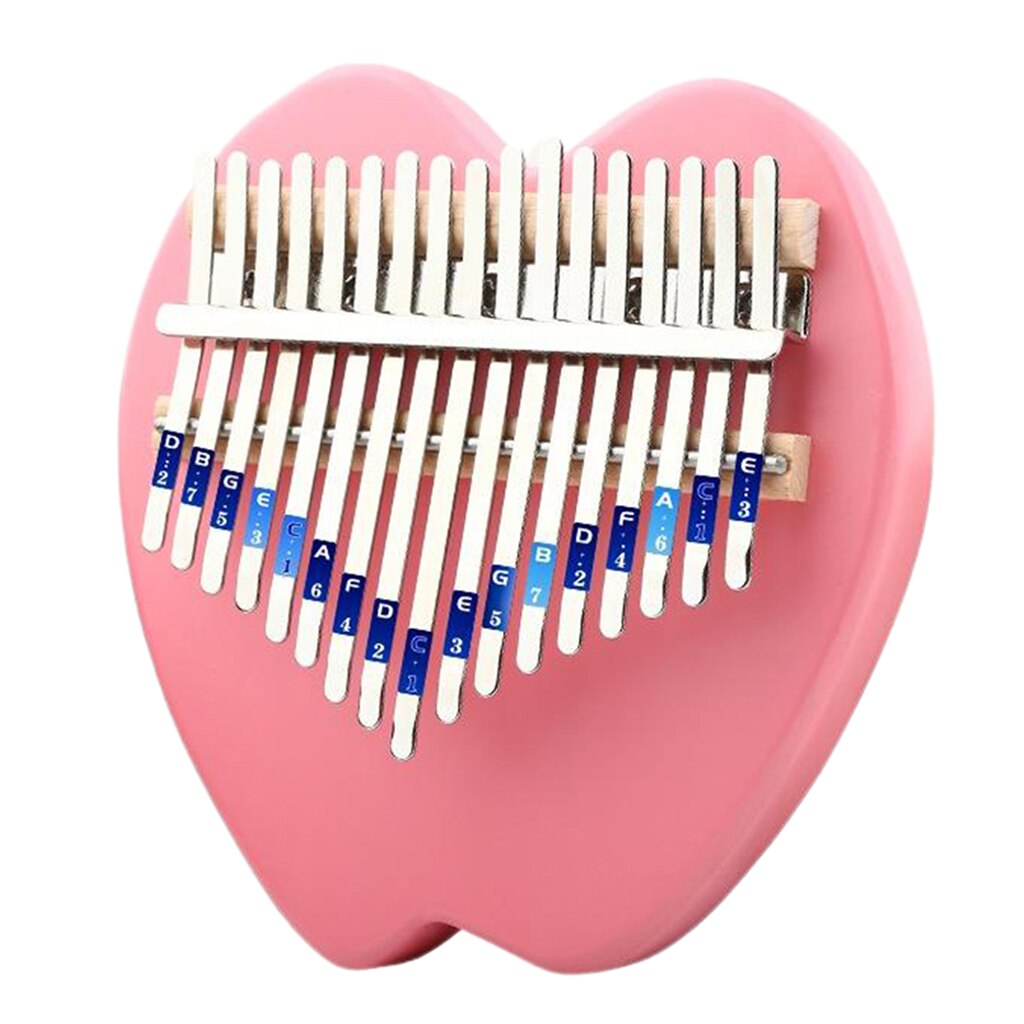 17 Toetsen Kalimba Vinger Musical Draagbare Duim Piano Mbira Instrument Duim Harp Piano Paddestoel Gecko Kalimba: Pink Apple