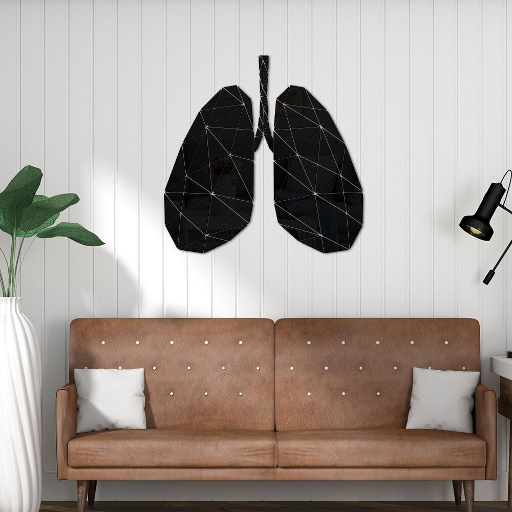 Lung Anatomy Acrylic Mirror Wall Art Sticker Alveolar Respiratory System Mirrored Wall Decal Respiratory Therapist Home Decor