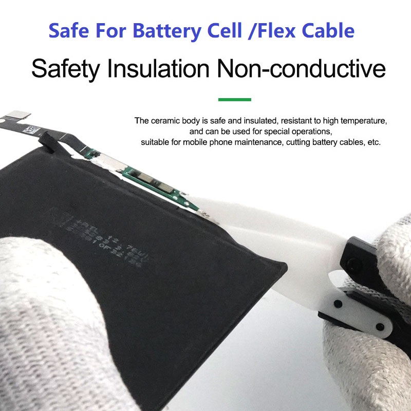 RELIFE RL-102 Battery Repair Anti-static Insulation Ceramic Shear for iPhone XR 11 12 Battery Cell Flex Cable Repair Tools Kit