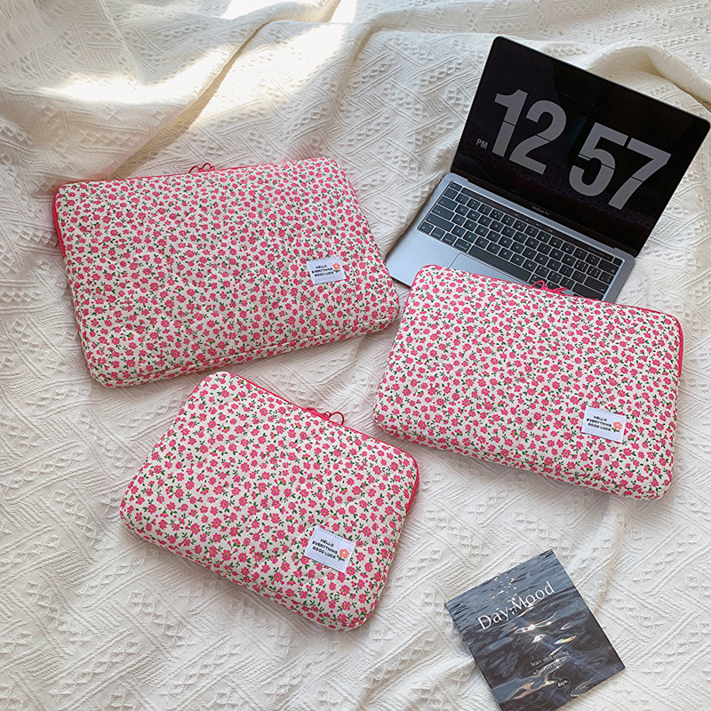 11 13 14 15 15.6 Inch Laptop Sleeve Cute Flower Laptop Carrying Case Bag Portable Table Cover Bags for Mi Mac Book HP ASUS: 15-inch / Dark Grey