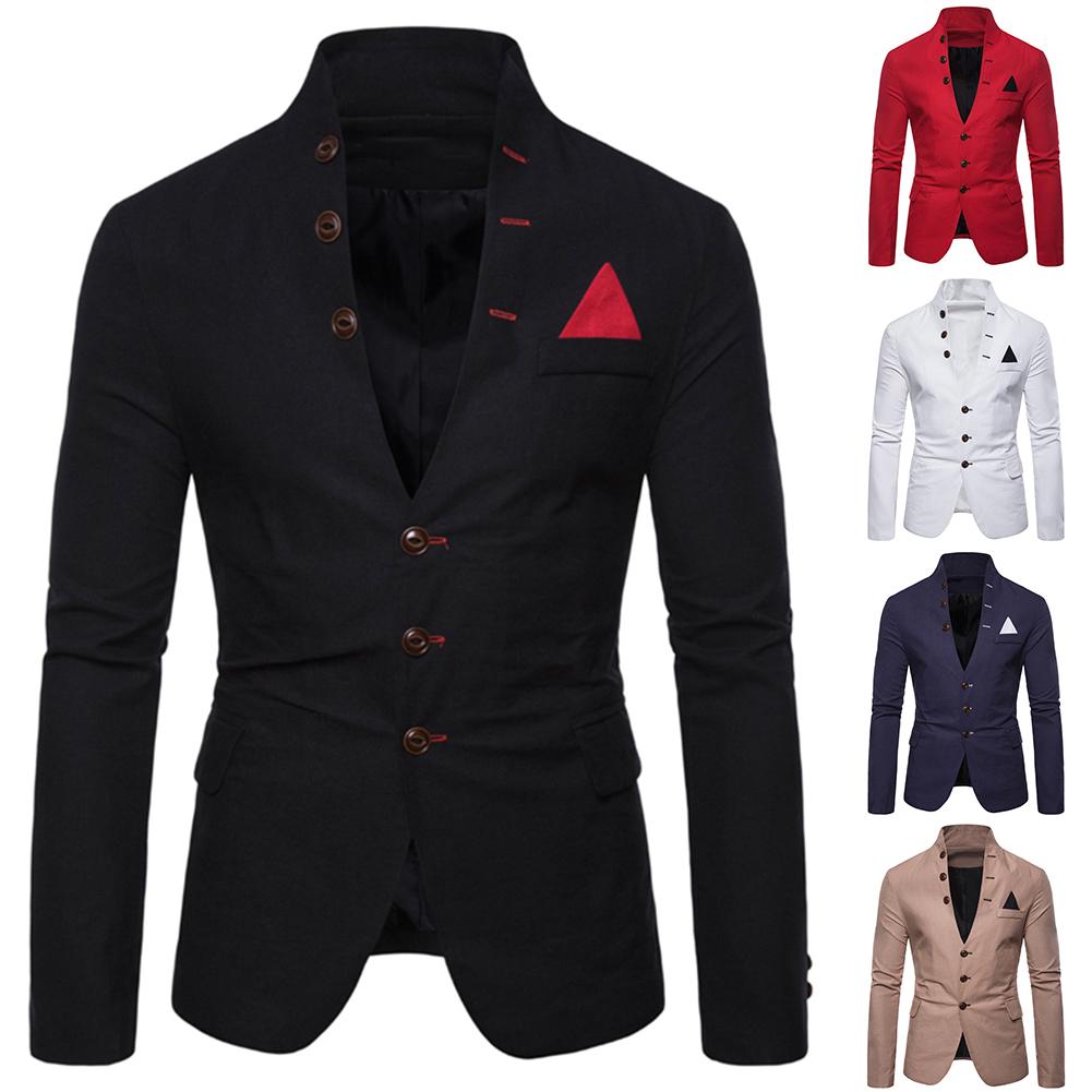 Hommes sl-im convient Social Blazer printemps automne solide robe de mariée veste hommes décontractée affaires mâle costume veste Blazer doux