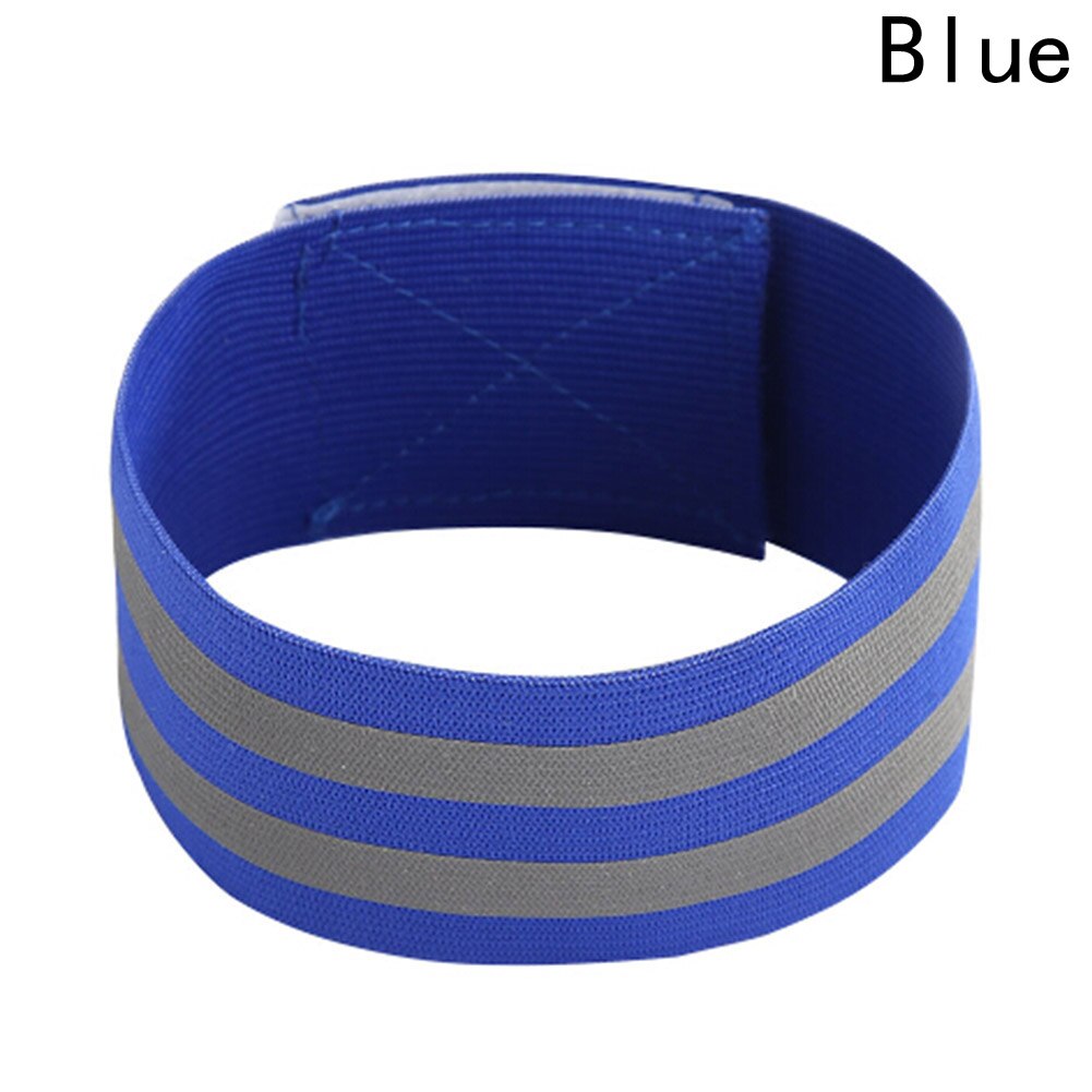 Groene Hoge Zichtbaarheid Dubbele Reflecterende Polsband Armband Band Running Night Fietsen Jogging Veiligheid Reflector Armband 1 Stuk: BL