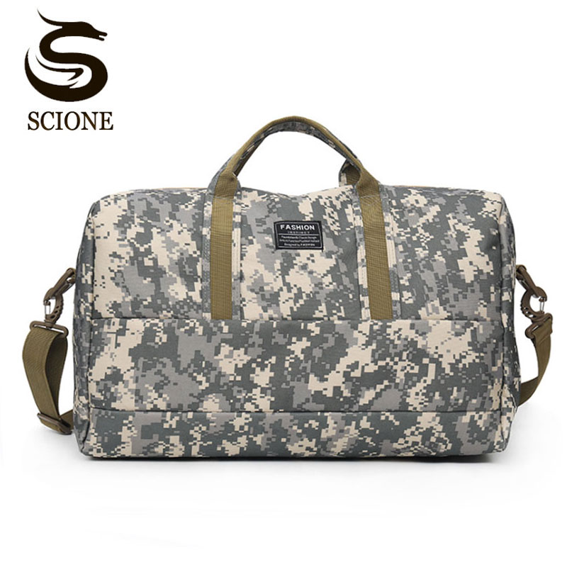 Scione 37L Mannen Camouflage Bagage Handtas Grote Capaciteit Reizen Duffel Koffer Schouder Crossbody Tassen Casual Weekend Draagtas