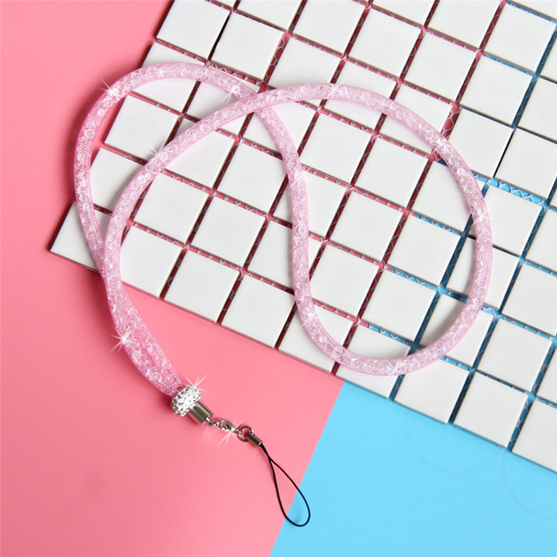 Mobiele Telefoon Bling Glitter Nekkoord Lanyards Toetsen Id Kaarten Gym Lanyards Luxe Diamanten Hals Lanyard Multifunctionele Bandjes: pink