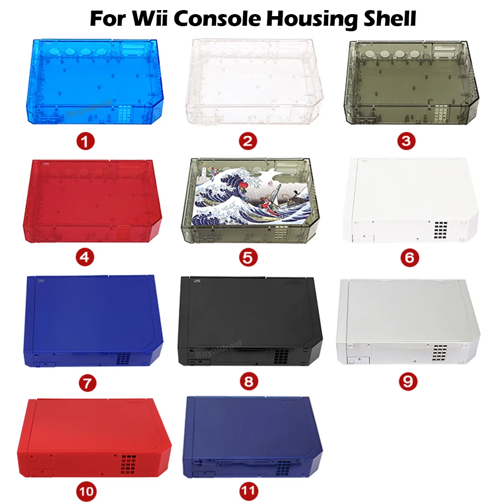 11 kleuren vervanging volledige behuizing shell beschermhoes met knoppen voor Wii Game Console reparatieonderdelen