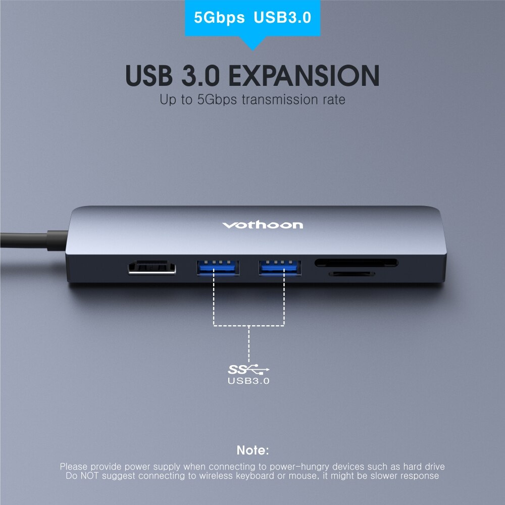 Vothoon USB C HUB Type C to Multi USB 3.0 HUB HDMI Adapter For MacBook Pro Huawei Samsung S10 USB-C 3.1 Splitter 3 Port USB HUB