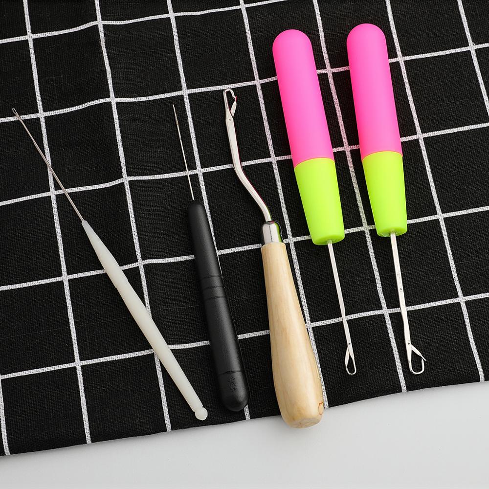 5 stk/sæt plast hæklenål fletning lås krog vævning hår dreading kroge værktøj til fletning håndarbejde håndsynåle