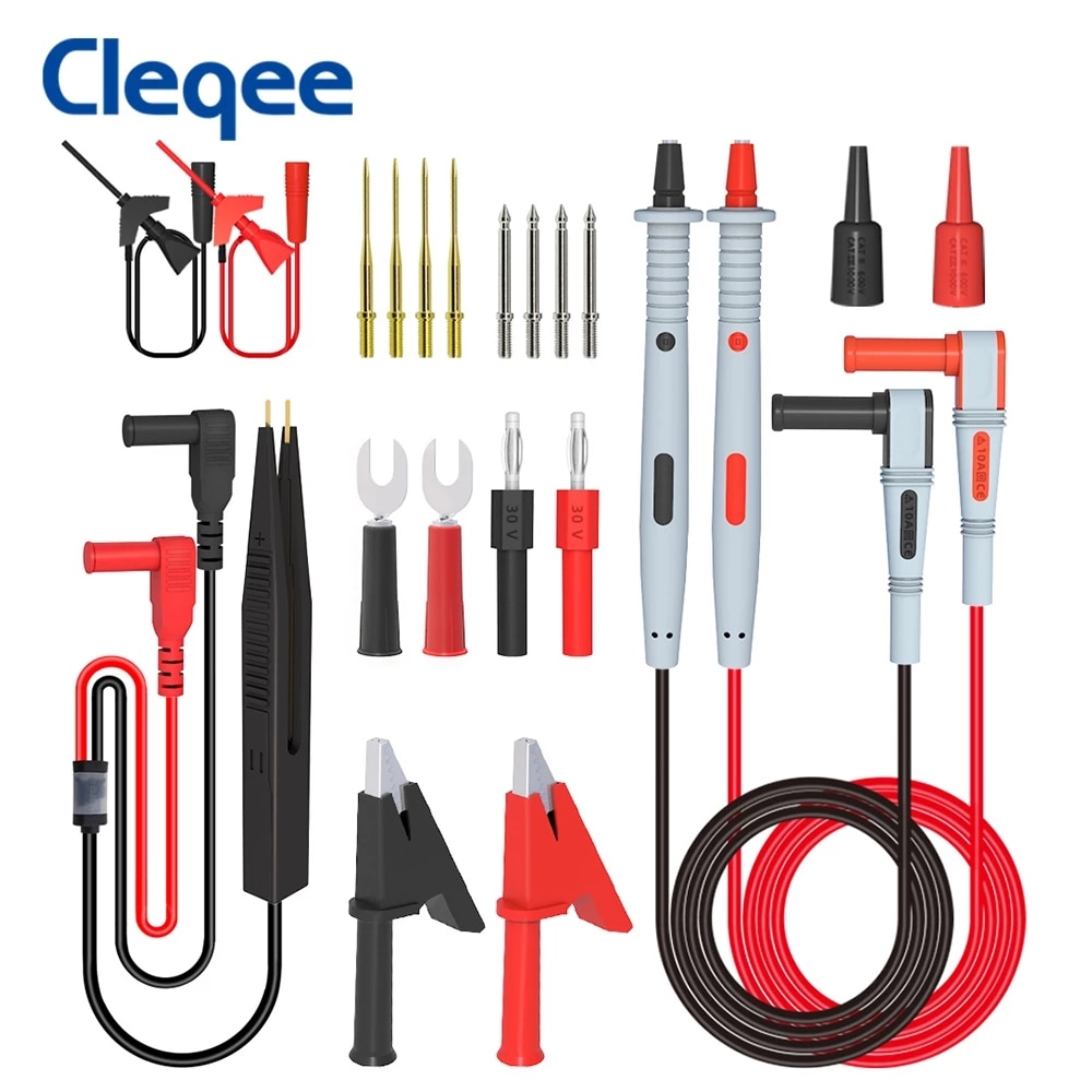 Cleqee Multimeter Probe Probes Replaceable Needles Test Leads Kits Probes For Digital Multimeter Cable Feeler For Multimeter