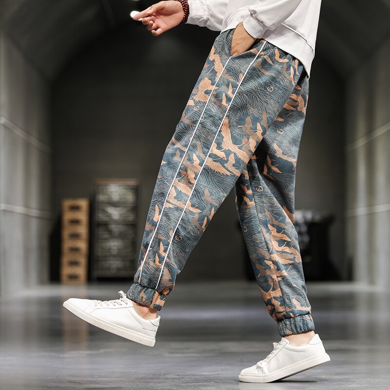 Pantalones bombachos informales para hombre, pantalón holgado estilo Harajuku japonés, chino, Samurai, Haori, KK3298