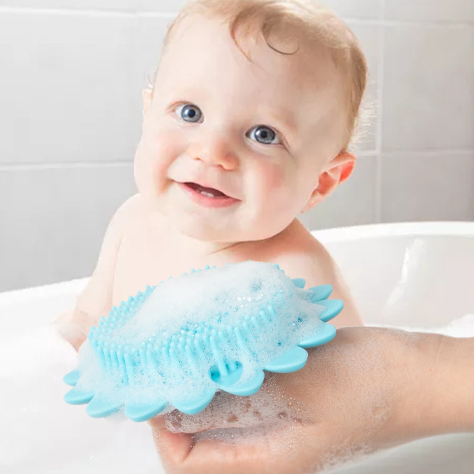 Baby Huidvriendelijke Douche Brush Kop Lichaam Te Wassen Schoon Zorg Haar Massage Kam Douche Borstel Bad Spa