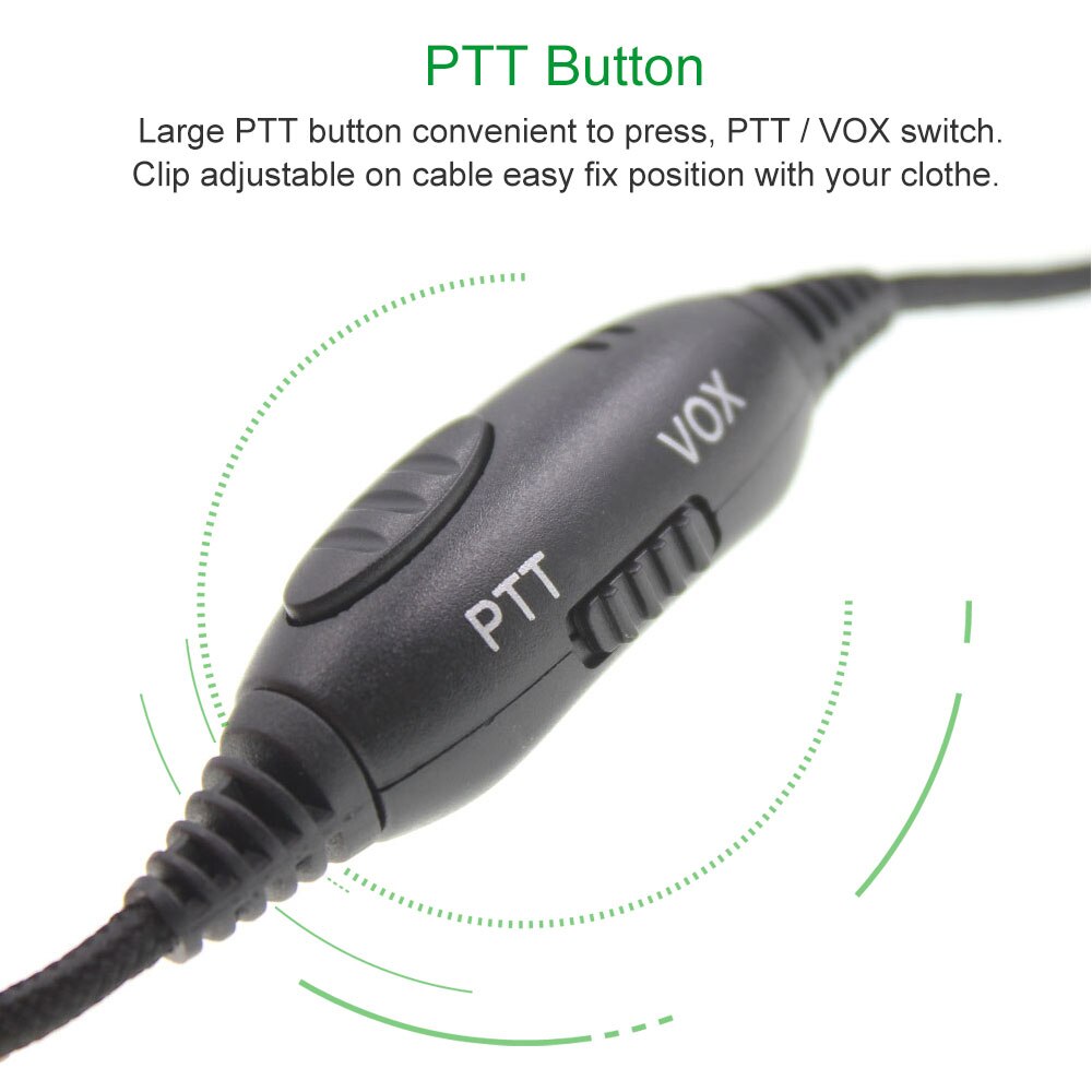 Noise Cancell Headset Handsfree Hoofdtelefoon Ptt En Vox Headset Met Zachte Oorbeschermers Oortelefoon Voor Baofeng UV-82 UV-5R BF-888S