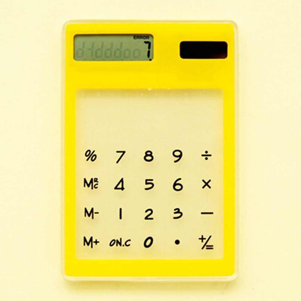 Pantalla táctil LCD de 8 dígitos, Ultra delgada, transparente, Solar, calculadora para estudiante, escuela y oficina