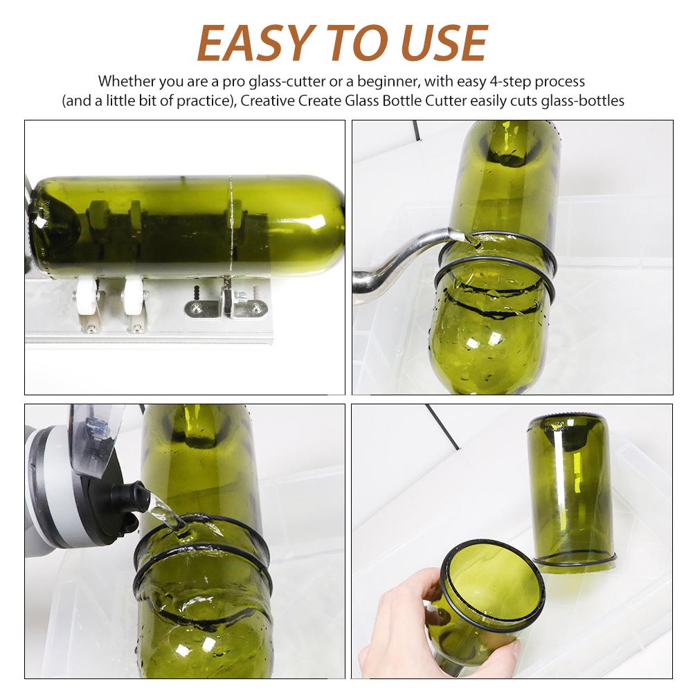 Glass Bottle Cutter DIY Machine For Cutting Wine Beer Whiskey Alcohol Champagne Craft Gloves Glasses Cutter Accessories Tool Kit