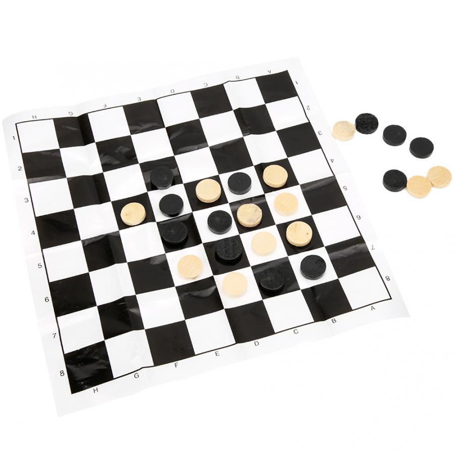 24pcs Houten Internationale Checker Game Kit Hout Schaken Stuk met Schaakbord Entertainment Speelgoed Schaken Games Accessoire