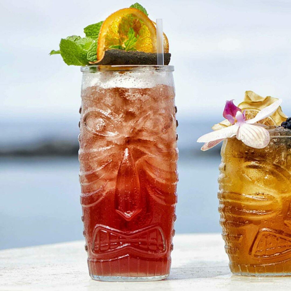 1 Pcs Tiki Mug Cocktail Cup Beer Wine Mug Ceramic Tiki Mugs Art Crafts Hawaii Mugs Art Ceramic Cup Wine Crafts Bar Tool