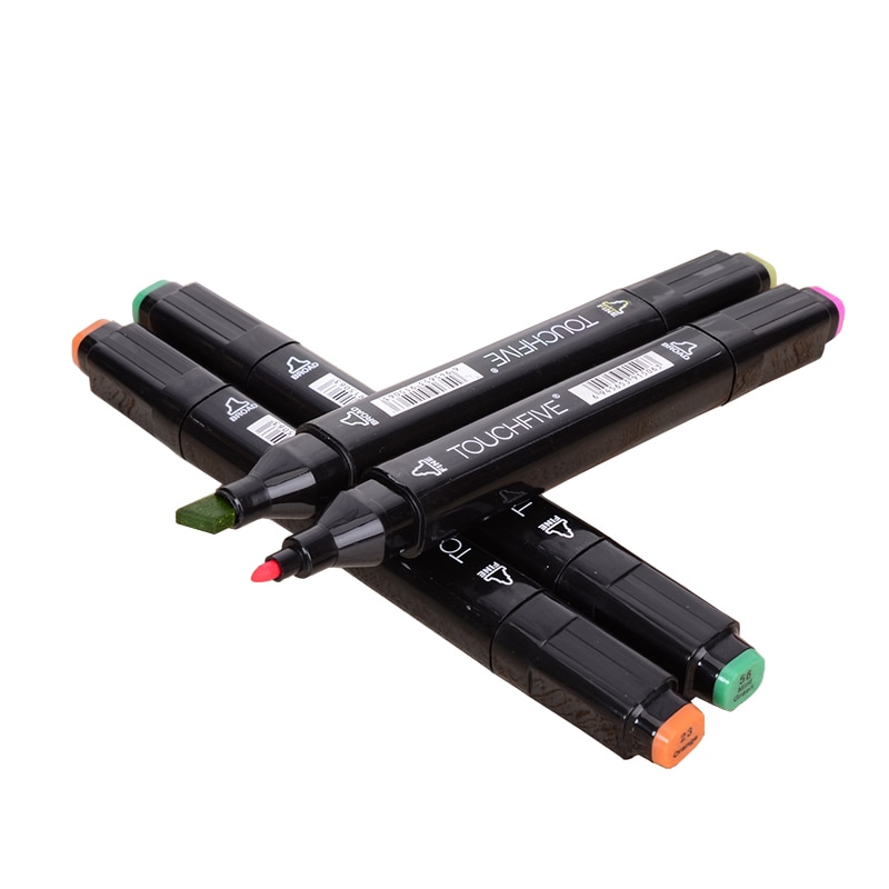 TouchFIVE Dual Tips Art Sketch Twin Marker Pens 36 48 72 80 168 Colors Alcohol Based Ink Art Markers for Student and