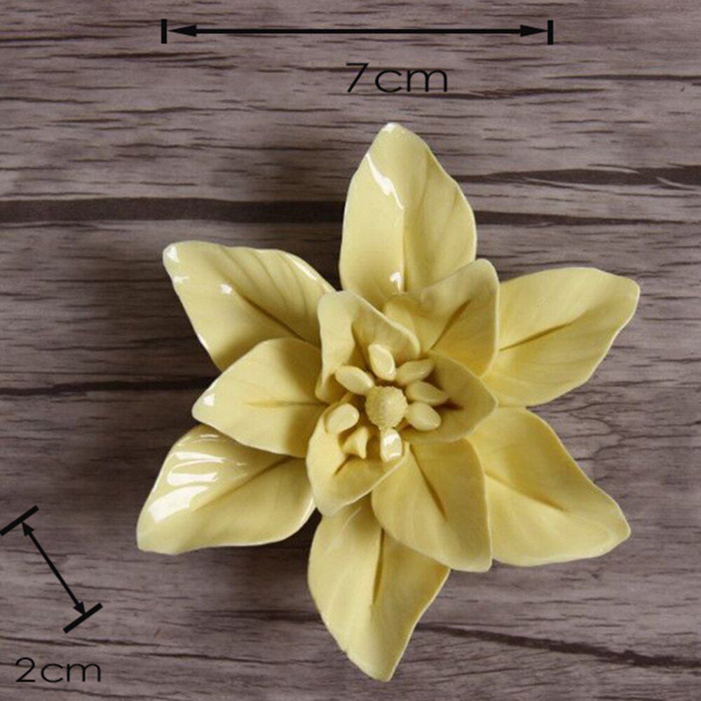 Ceramic Art Flower Wall Hanging Wall-mounted Decor Craft Artificial Stereoscopic Luoyang Peony Hanging Decor for Living Room Hom: Yellow