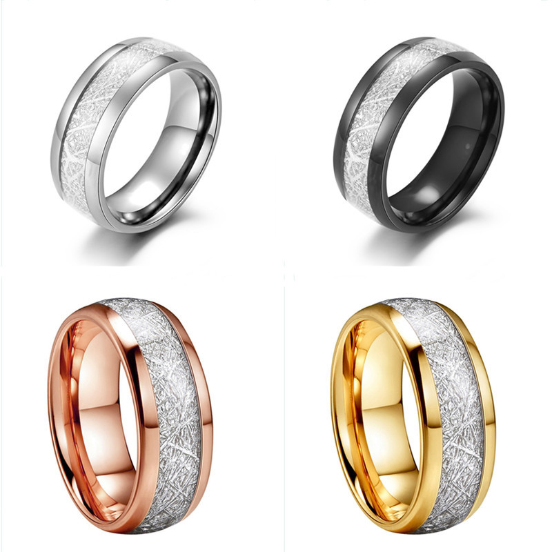 05 Silk Grain Stainless Steel Ring For Men Women Jewelry