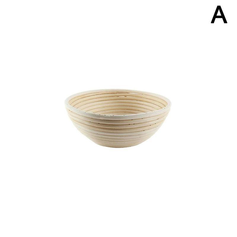 Handmade Round Shape Fermentation Rattan Basket Country Bread Baguette Dough Banneton Brotform Proofing Proving Baskets Tools: 13X6cm