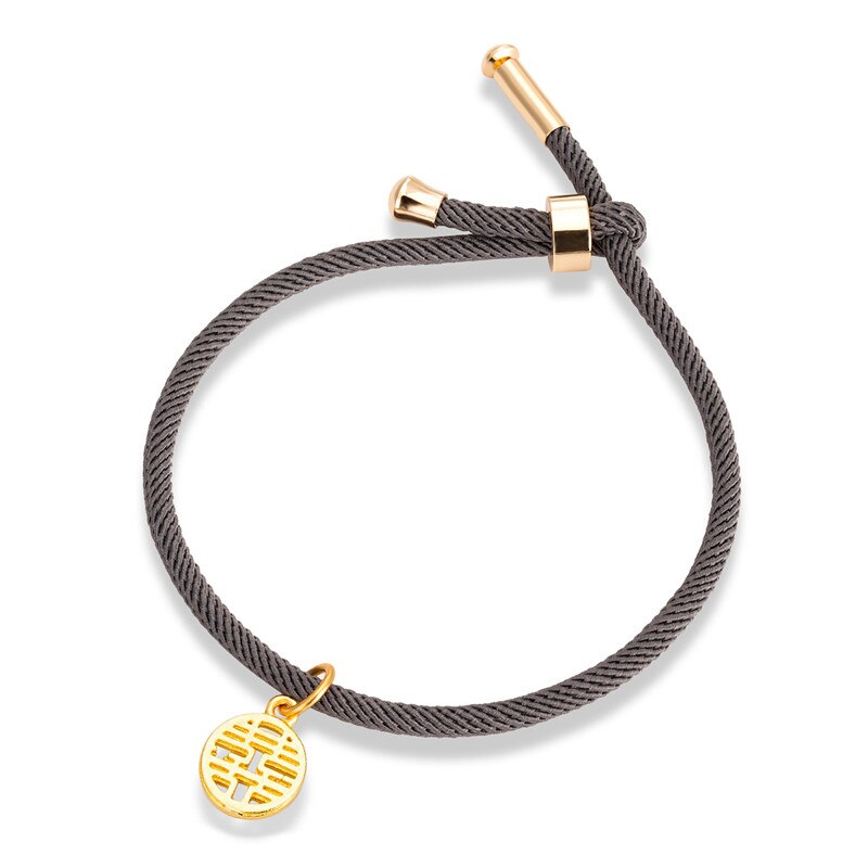 MKENDN-Pulseras de cuerda de Milano minimalistas para hombre y mujer, pulsera de hilo rojo ajustable hecha a mano, de joyería para boda: Dark Gray