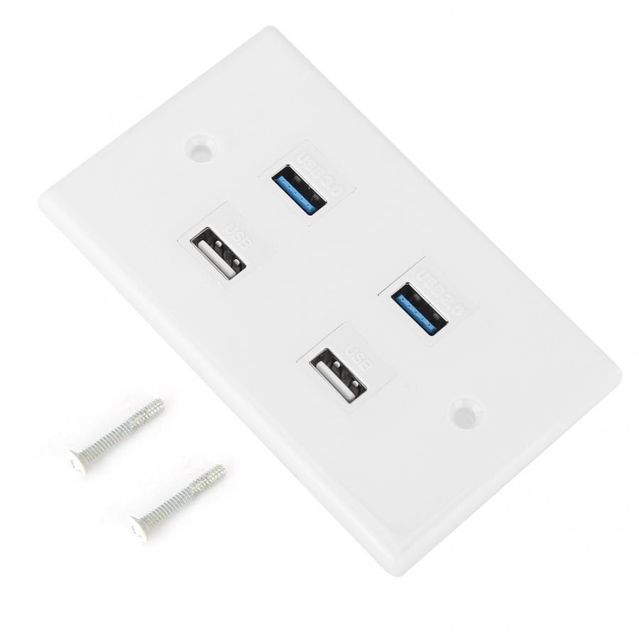 USB Wall Panel 2 USB2.0 + 2 USB3.0 Poort Informatie Panel Muur Plaat voor Home Office Hotel USB Plaat Panel
