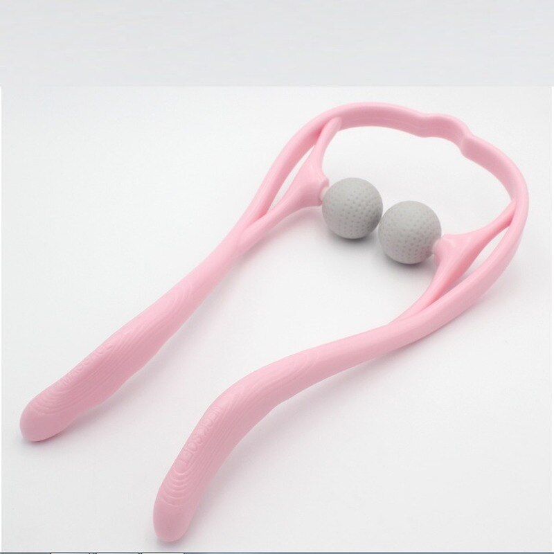 Pressure Point Therapy Neck Massager Shoulder Back Pain Relief Massager Dual Trigger Point Roller Self-massage Tool: Pink