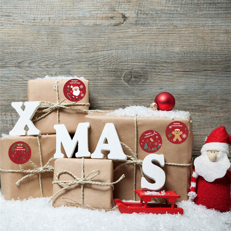 Julfest klistermärke söta klistermärken dekorativt förseglings klistermärke god jul bakning klistermärke kuvert scrapbook klistermärke
