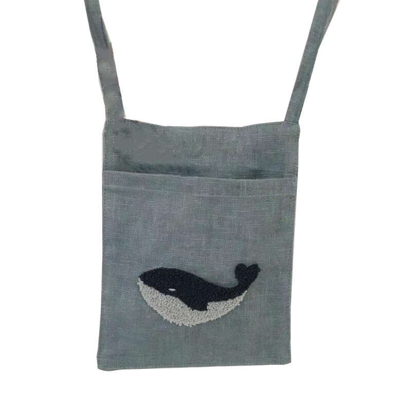 Cartoon Bedside Caddy Hanging Organizer Bunk Bed for Room Essentials College Students Handrail Pockets Bed Basket Shelf: Whale Single Pocket