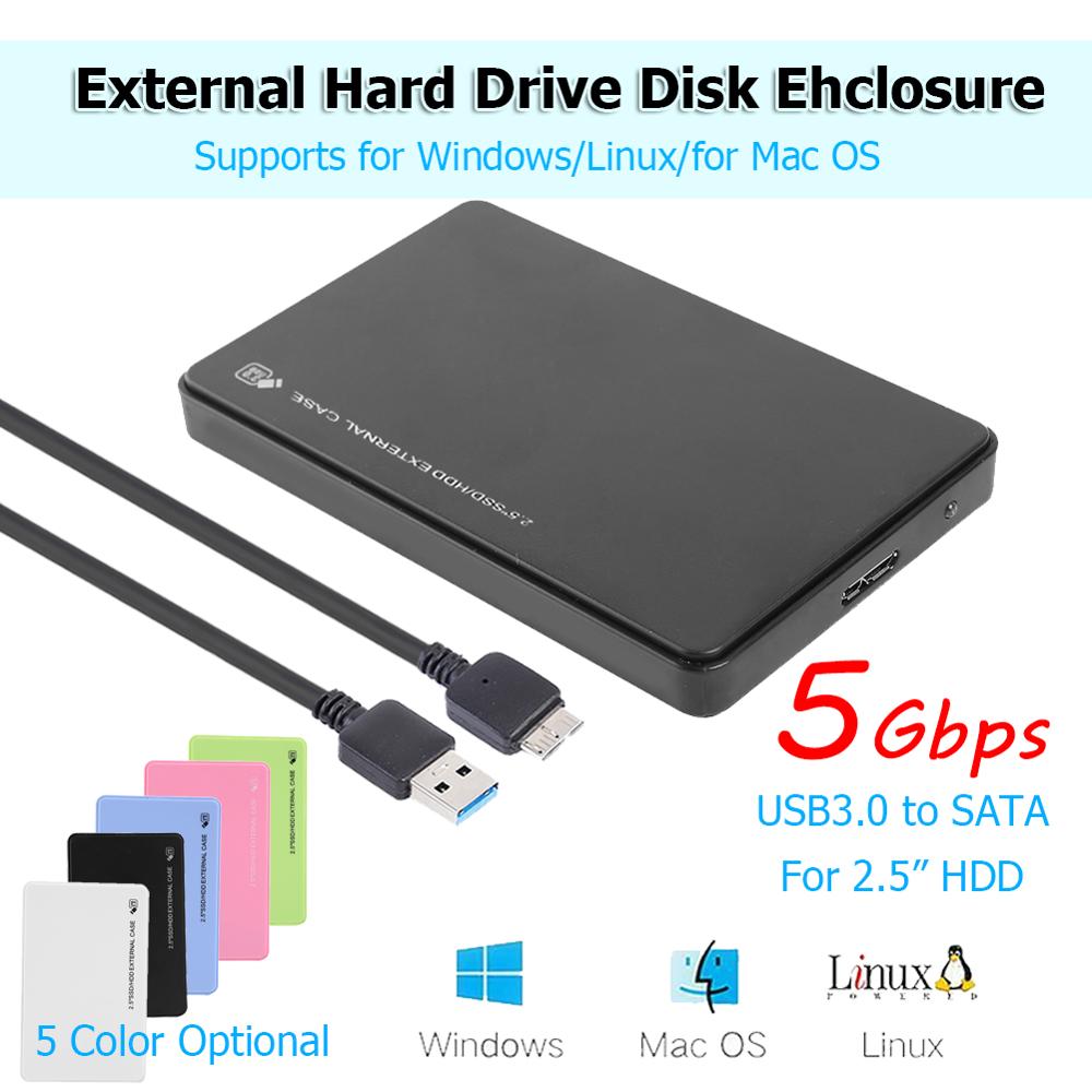 Vktech hdd caso 2.5 polegada sata para usb 3.0 adaptador gabinete de disco rígido para ssd caixa hdd caixa usb 2.0 hd hdd externo gabinete